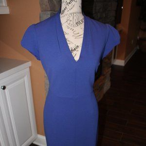 Cap Sleeve Pleated V-Neck Dress